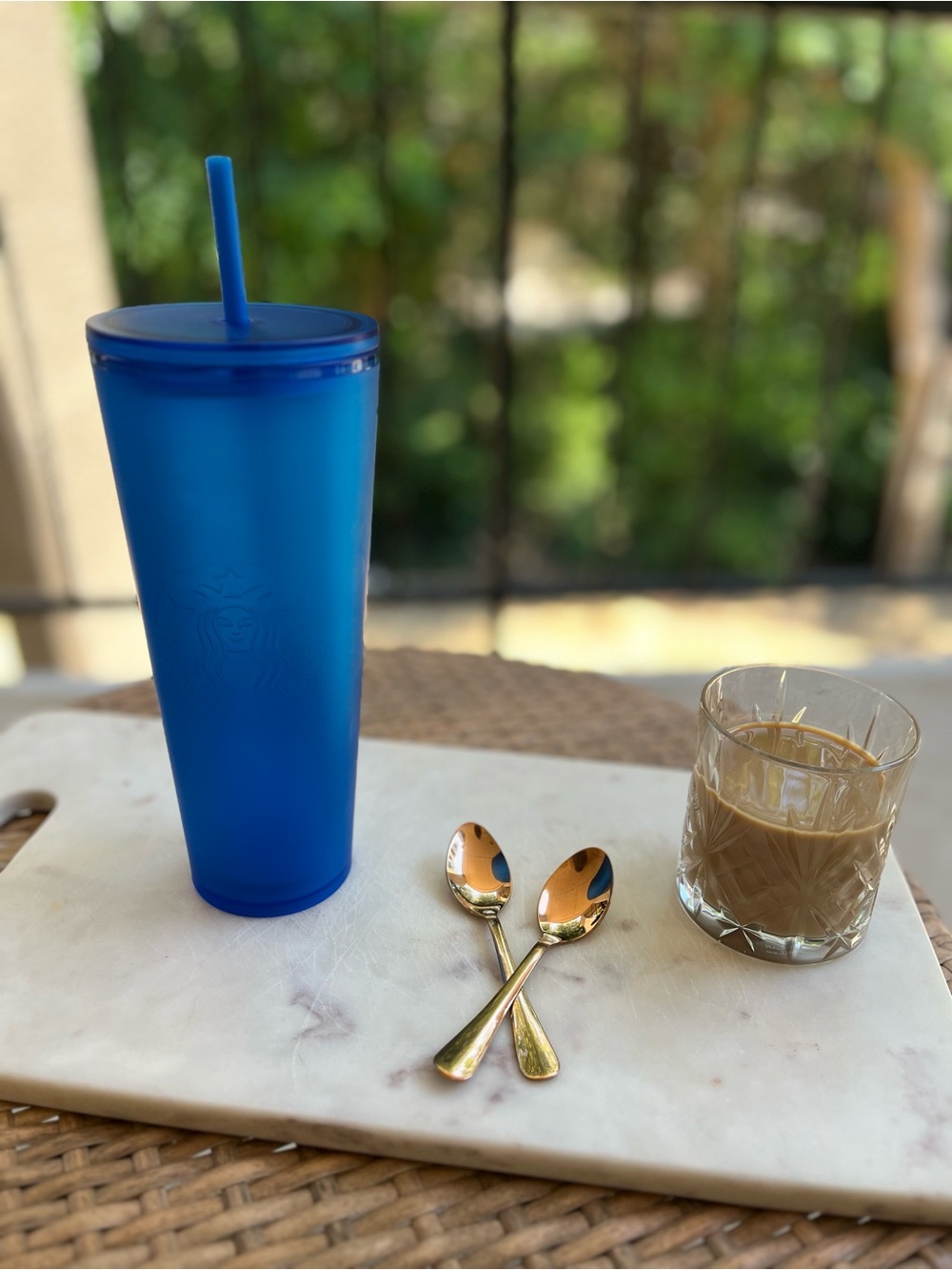 Starbucks Tall Blue Reusable Tumbler with Straw